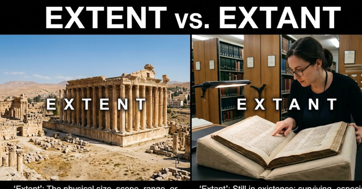 Extent vs Extant: Meaning, Difference, and Usage