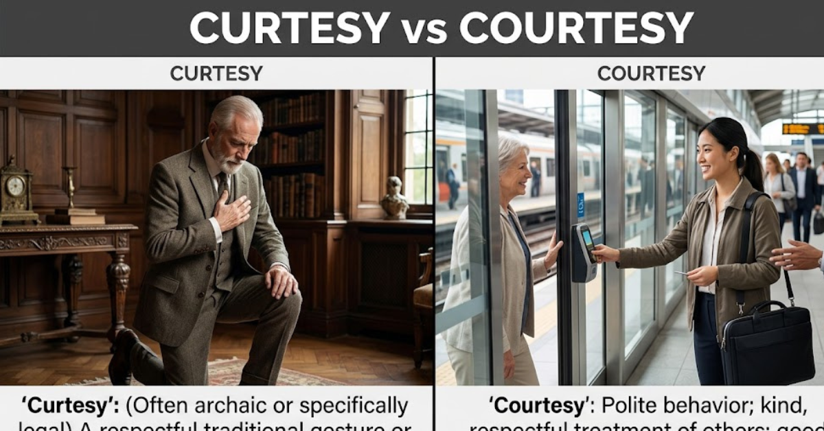 Curtesy vs Courtesy: Meaning, Difference, and Usage