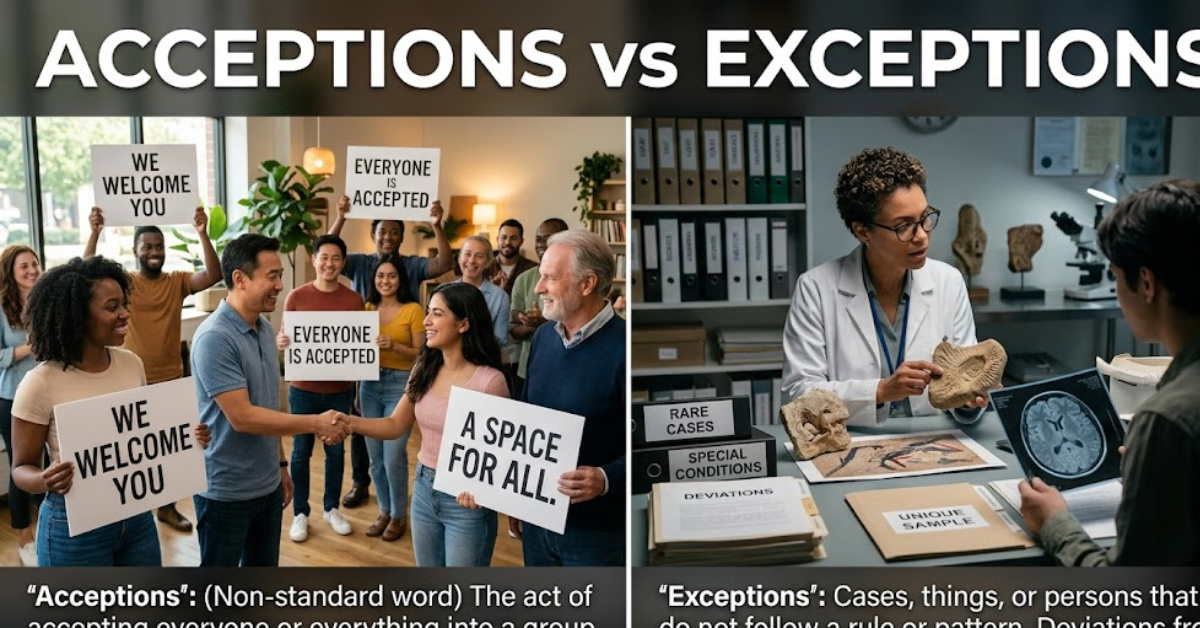 Acceptations vs Exceptions: Meaning and Difference