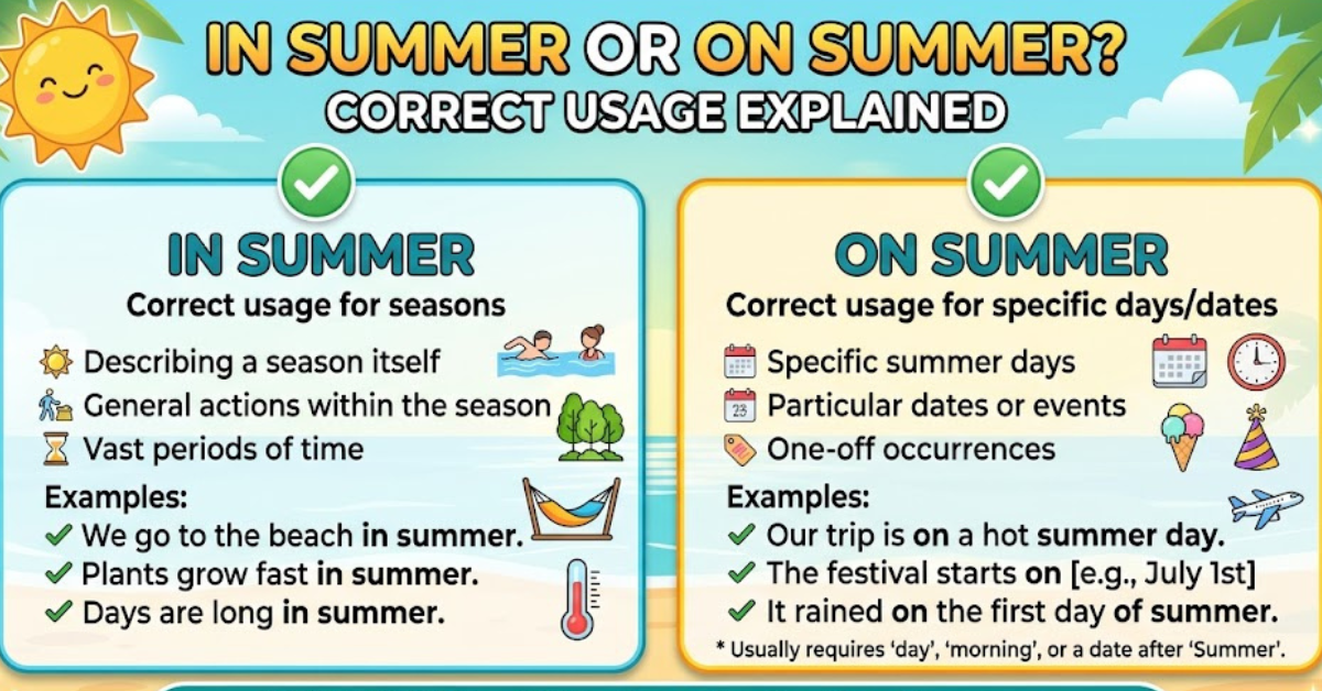 In Summer or On Summer? Correct Usage Explained