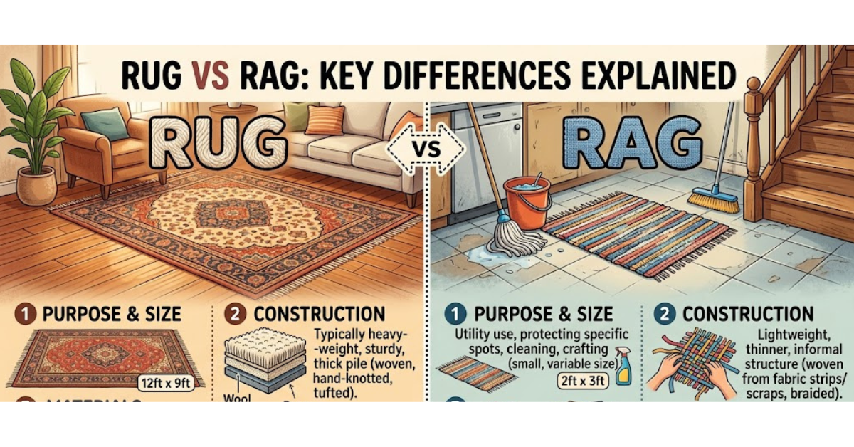 Rug Vs Rag: Key Differences Explained