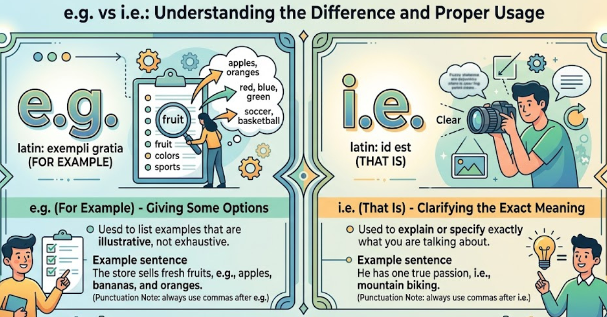 e.g. vs i.e.: Understanding the Difference and Proper Usage