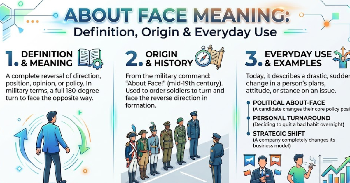 About Face Meaning: Definition, Origin & Everyday Use