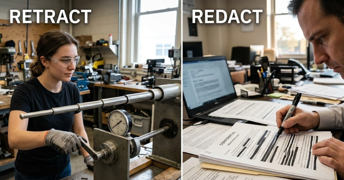 Retract vs Redact: Meaning, Differences, and Examples